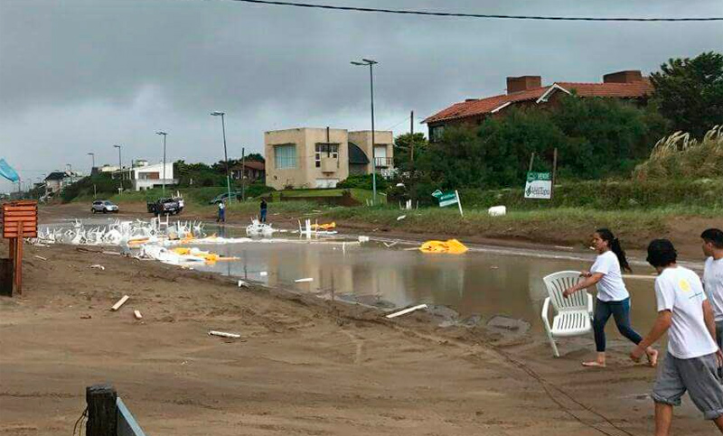 fuerte temporal de viento y lluvia afectó a la Costa Atlántica
