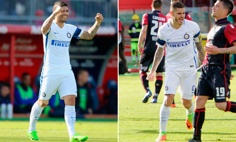 Los rosarinos Banega e Icardi marcaron en la goleada de Inter