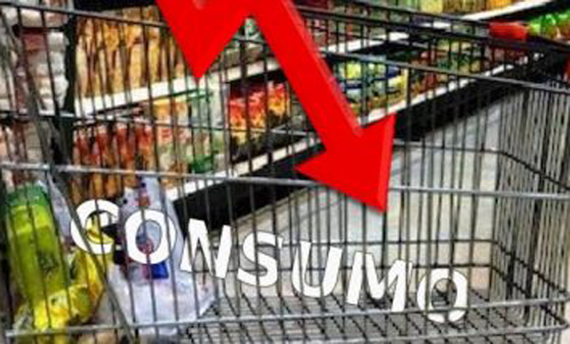 Cayó el consumo masivo por tercer mes consecutivo en julio