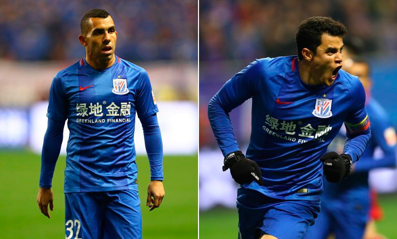 Con Tevez en cancha y un gol de Gio Moreno, Shanghai Shenhua empató