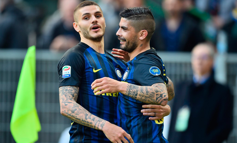 Show rosarino en Italia: Icardi y Banega hicieron tres goles cada uno