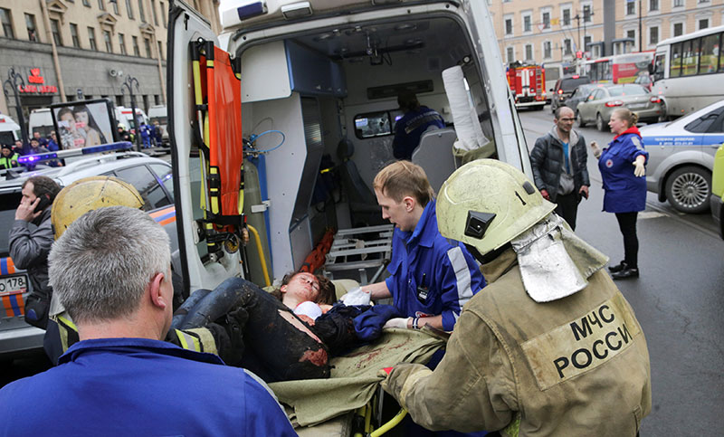 Once muertos por el estallido de una bomba en el subte de San Petersburgo