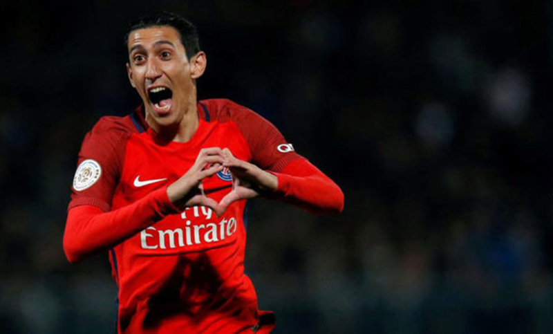 Di María anotó dos goles y el PSG alcanzó a Mónaco en la punta