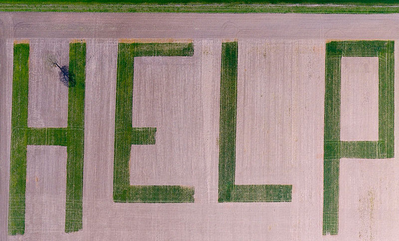 Una enorme señal de socorro aparece en un campo de Francia