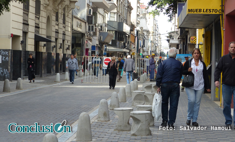 Calle Sarmiento en obras: sólo para peatones