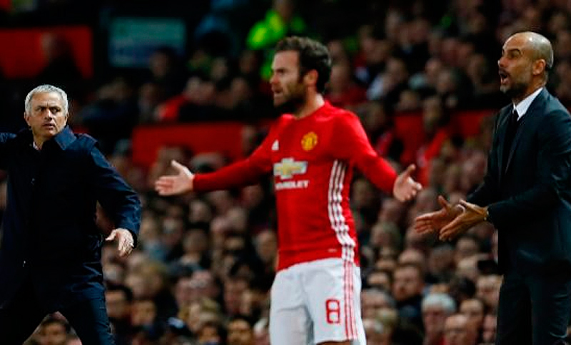 Pep y Mou, enfrentados en el clásico de Manchester