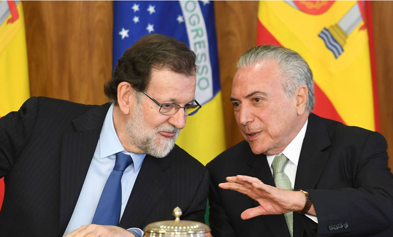 Temer recibe a Rajoy y hablan de posible ola inversora española en Brasil