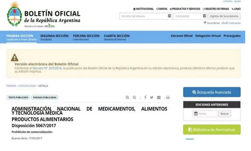 Prohibieron la venta de dos productos dietéticos en el país