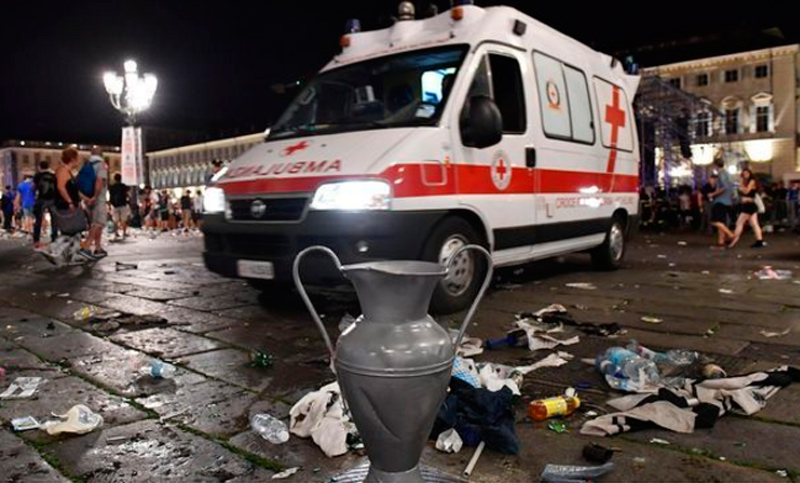 Más de 1.500 heridos en una estampida en Turín por el temor a una bomba