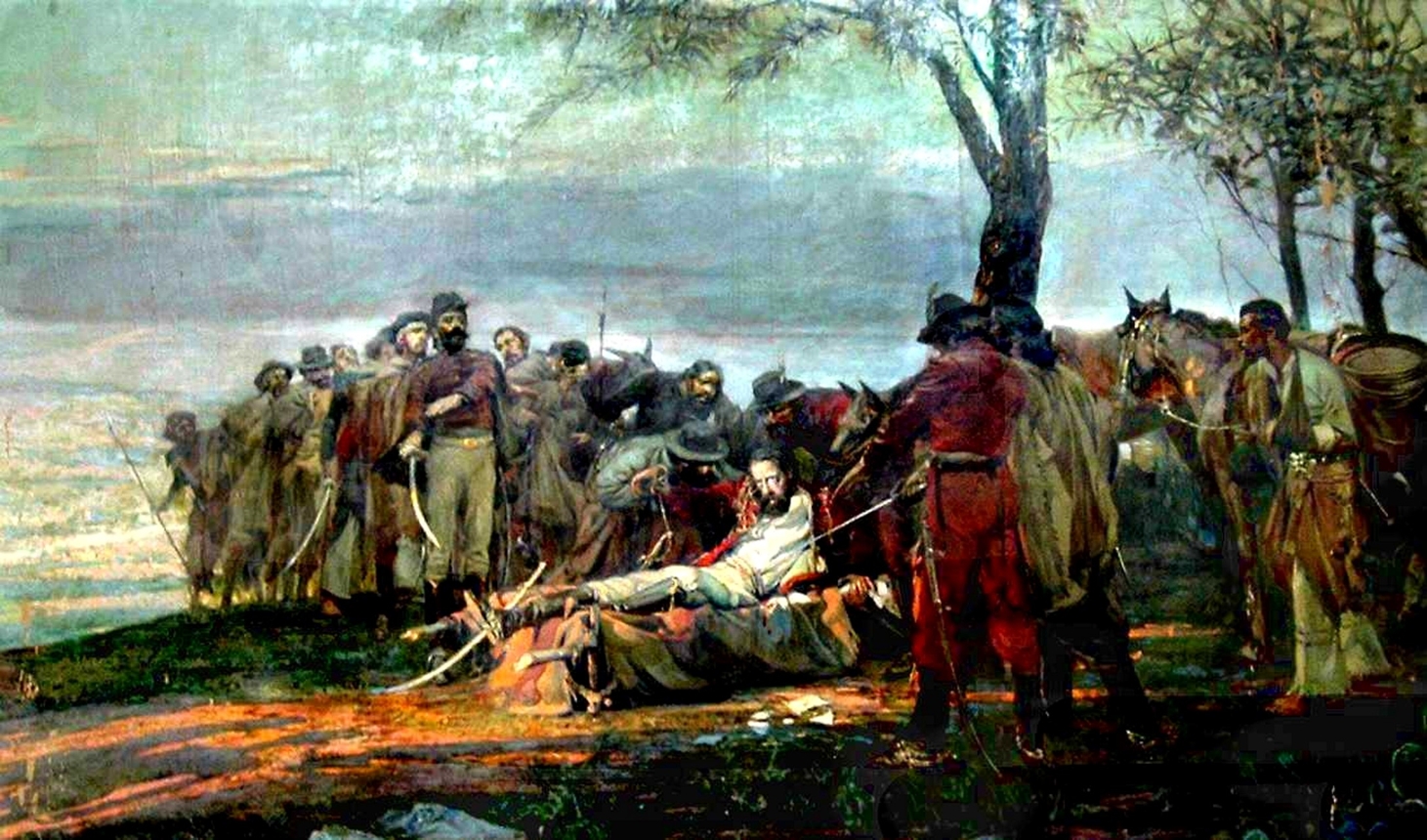 «La Muerte de Güemes», óleo sobre tela de Antonio Alice (1910)- recinto de sesiones de la Legislatura de Salta