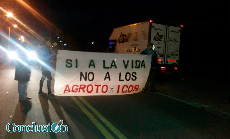 Vecinos de Andino cortaron la ruta en rechazo a fumigaciones ilegales