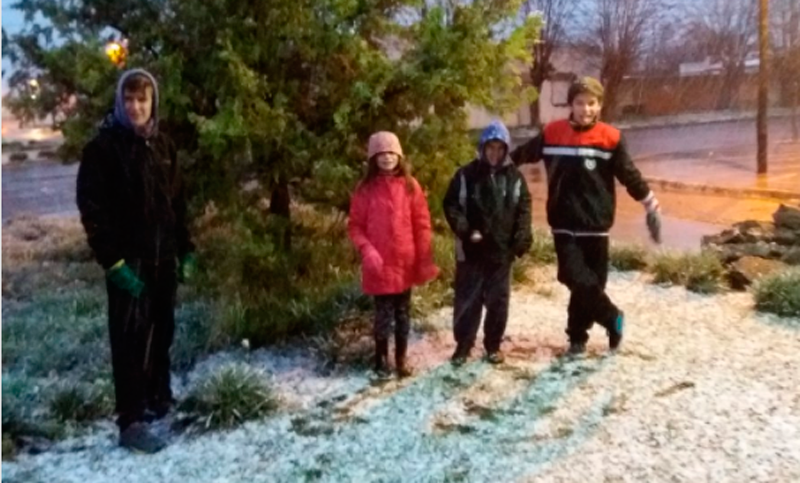 Intensa nevada sorprendió a los vecinos del sur bonaerense
