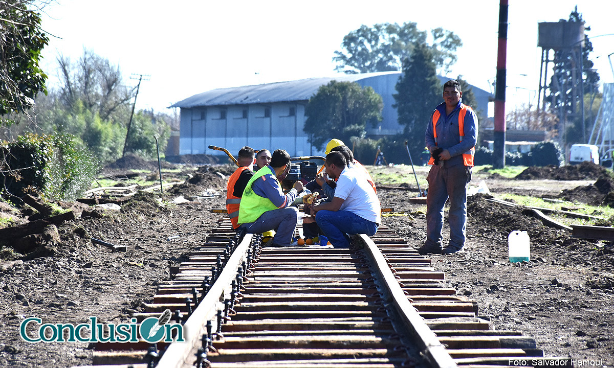 Vías en reparación y ellos aprovechan para descansar tras un arduo trabajo