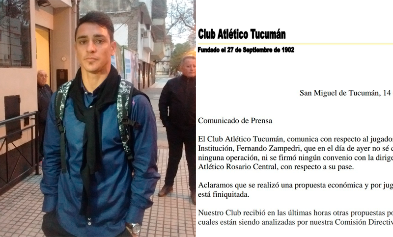 Zampedri arregló con Central pero los tucumanos lo niegan