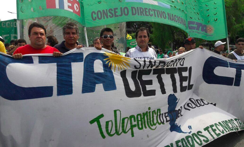 La CTA Autónoma protestó frente a Telefónica por el despido de un secretario general