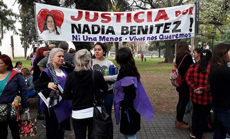Familiares de Nadia Benítez se movilizaron en repudio de las salidas laborales de su femicida