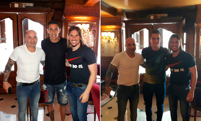 Sampaoli se reunió con los rosarinos Di María y Lo Celso en París