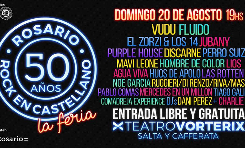 Se viene la feria de “Rosario: 50 años de rock en castellano”