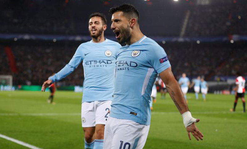 Agüero convirtió en el debut con goleada del Manchester City