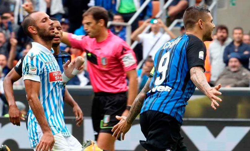 Mauro Icardi marcó de penal en la victoria del Inter