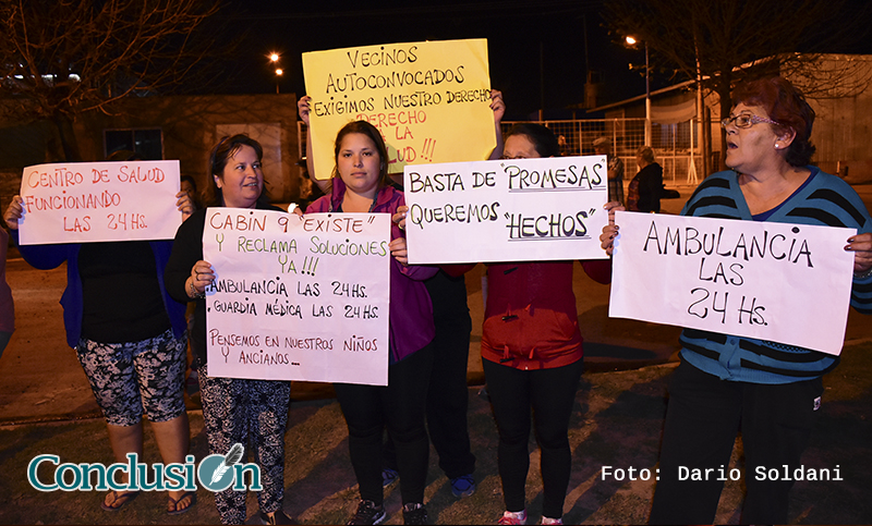 Vecinos de Cabín 9 reclamaron por una ambulancia y guardias médicas