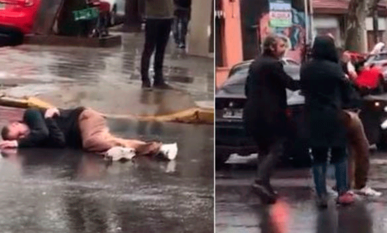 Ricardo Darín socorrió a una persona tirada en la calle en pleno diluvio