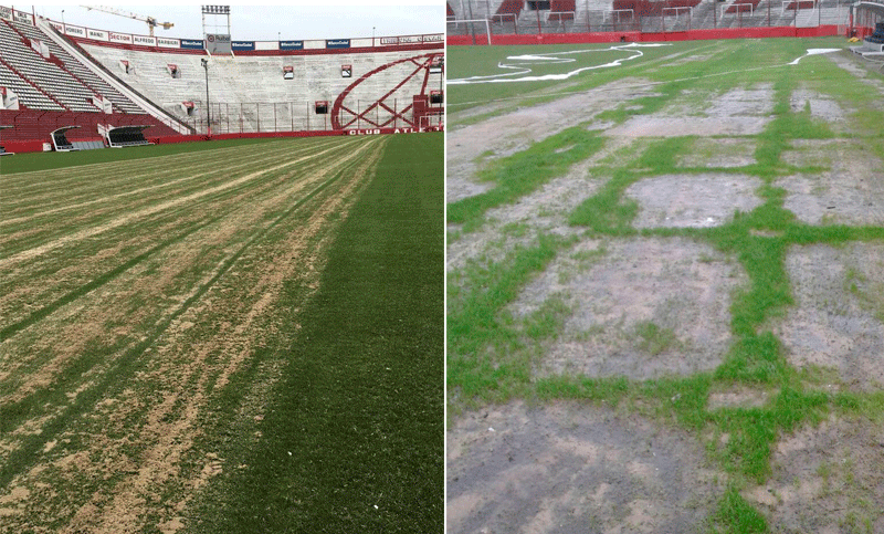 El campo de juego de Huracán, en mal estado para recibir a Newell’s