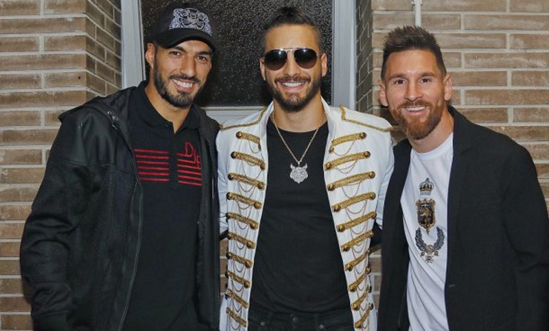 Messi y Suárez estuvieron presentes en el recital de Maluma