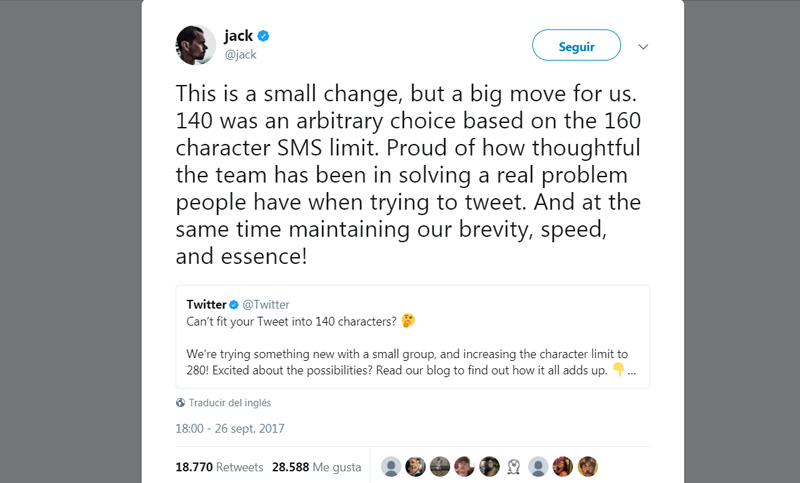 Twitter comienza a probar con 280 caracteres