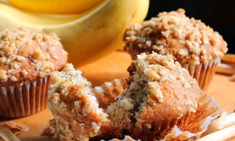 Muffins de banana, ideal para tomar el té con amigos/as