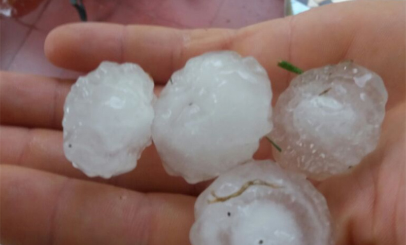Tormenta de piedra y lluvia azotó a la localidad santafesina de San Vicente