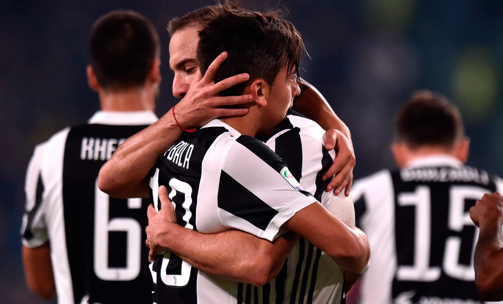 Dybala e Higuaín marcaron en la goleada de Juventus ante Spal