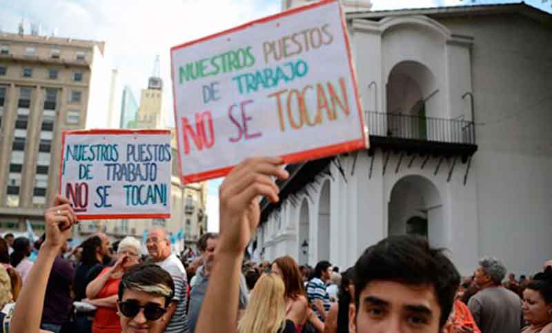 Trabajadores de Anses se movilizaron a Plaza de Mayo en defensa del trabajo