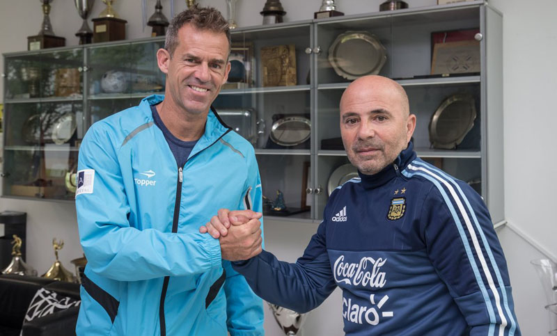 Sampaoli recibió a Orsanic en el predio de la AFA