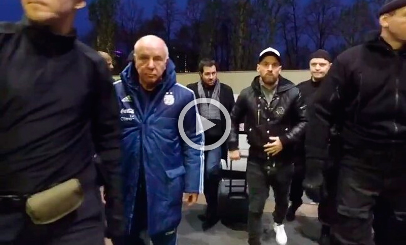 Messi entró a Rusia custodiado por un fuerte operativo de seguridad