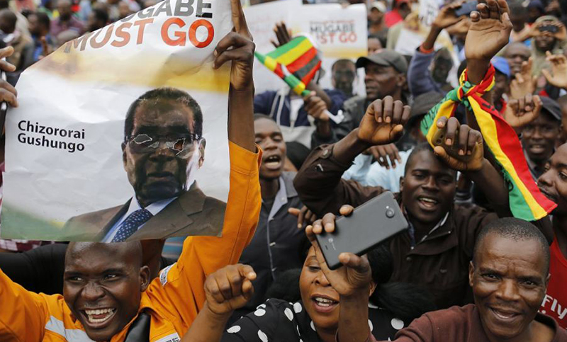Movilizaciones en Zimbabwe exigiendo la renuncia de su presidente