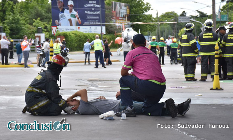 Se realizó un simulacro de explosión con heridos en la ciudad