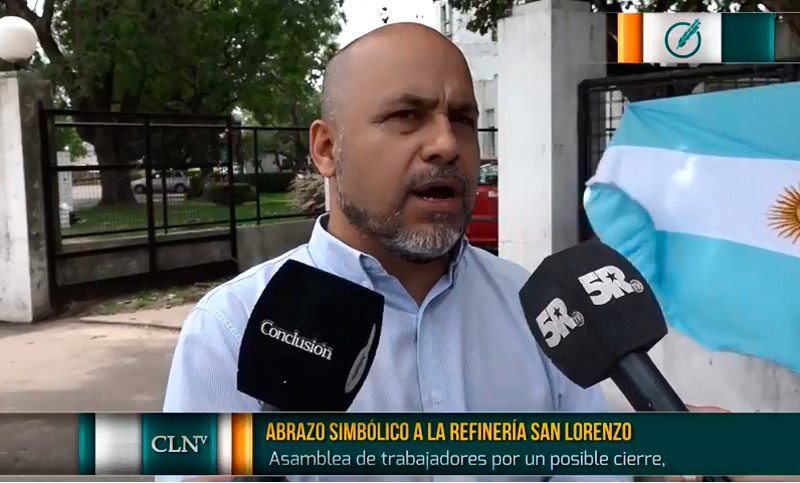 Abrazo solidario de trabajadores a la Refinería San Lorenzo
