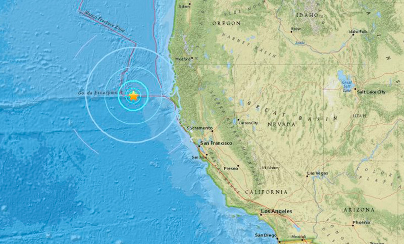 Un sismo de magnitud 5,8 se produjo frente a las costas de California