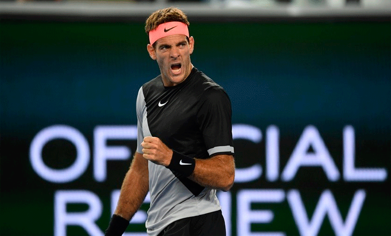 Del Potro avanza a paso firme en el Abierto de Australia