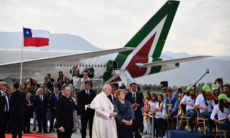 El papa Francisco llegó a Chile