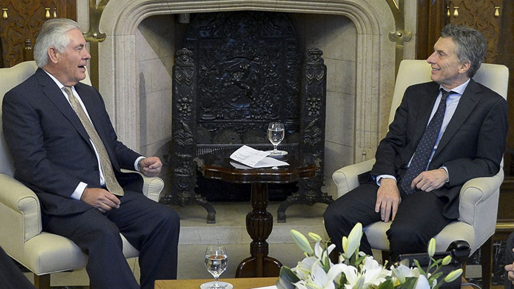 Mauricio Macri recibirá hoy al secretario de Estado norteamericano la residencia de Olivos