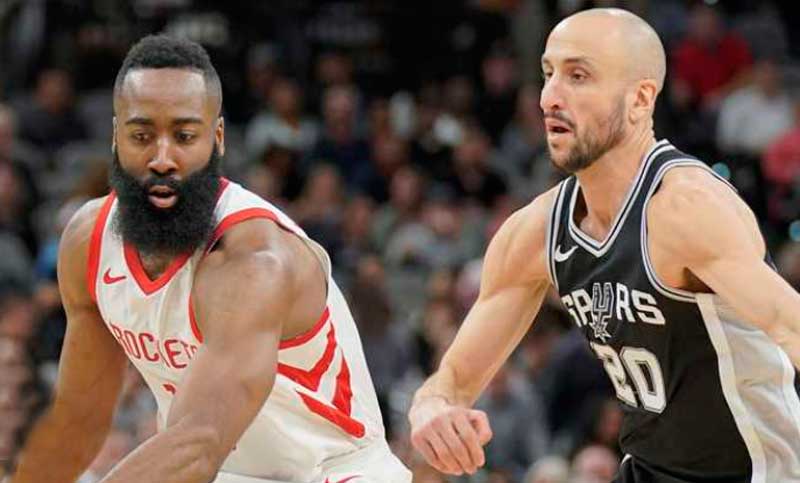Ginóbili sumó apenas cinco puntos en la derrota de Spurs ante Rockets