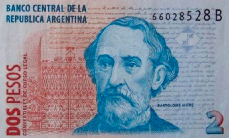 Sale Bartolomé Mitre: en abril dejarán de circular los billetes de 2 pesos