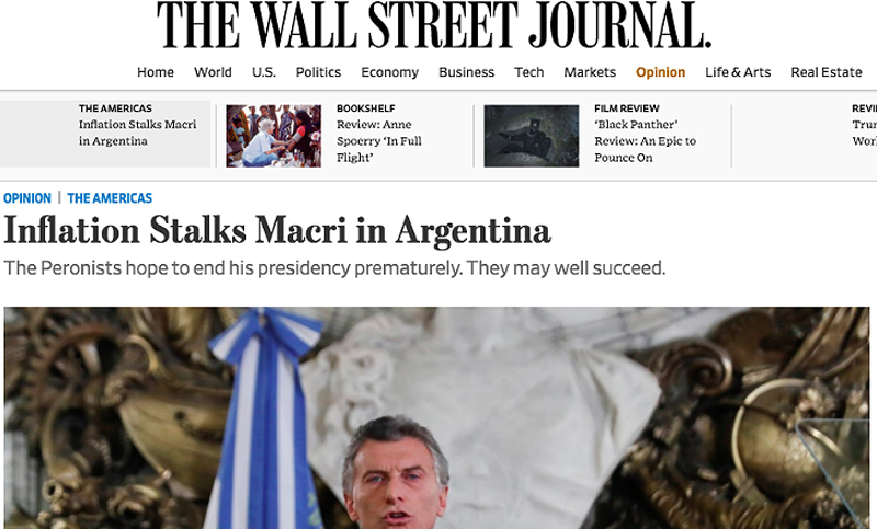 The Wall Street Journal: «A Macri se le acaba el tiempo»