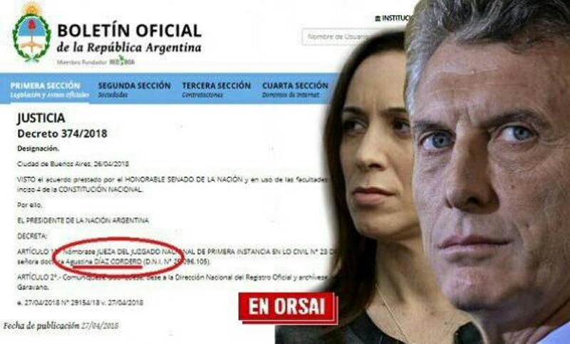 Favores: Macri nombra jueza a la hija de la jueza que lo investiga por el CorreoGate