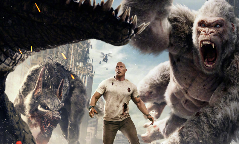 Dwayne Johnson, cara a cara contra monstruos gigantes