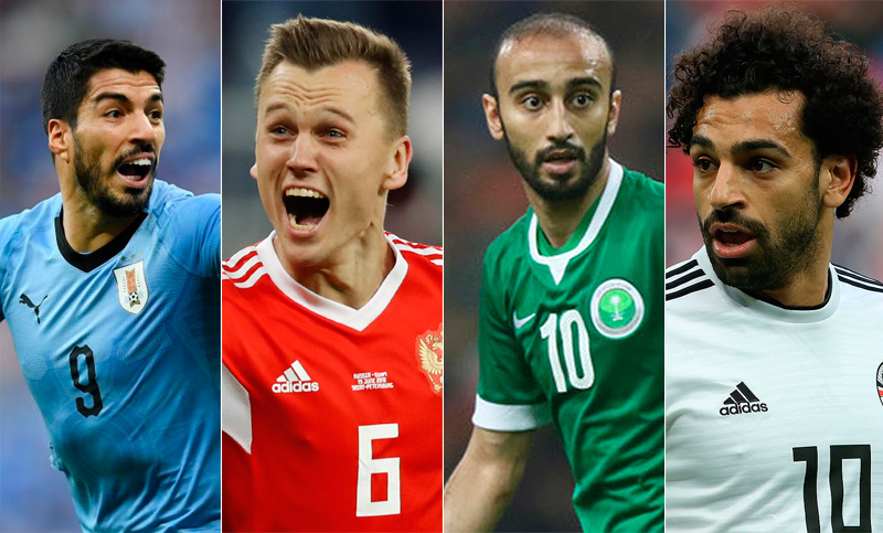 Uruguay consigue el liderazgo ante Rusia y Egipto empata con Arabia