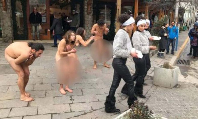 Protestaron desnudos contra el G20 en Bariloche