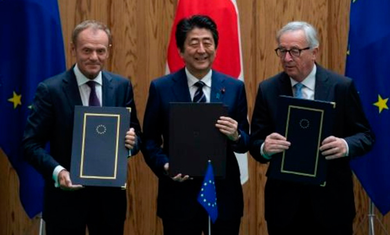 La UE y Japón firman un importante acuerdo de libre comercio frente al proteccionismo de Trump